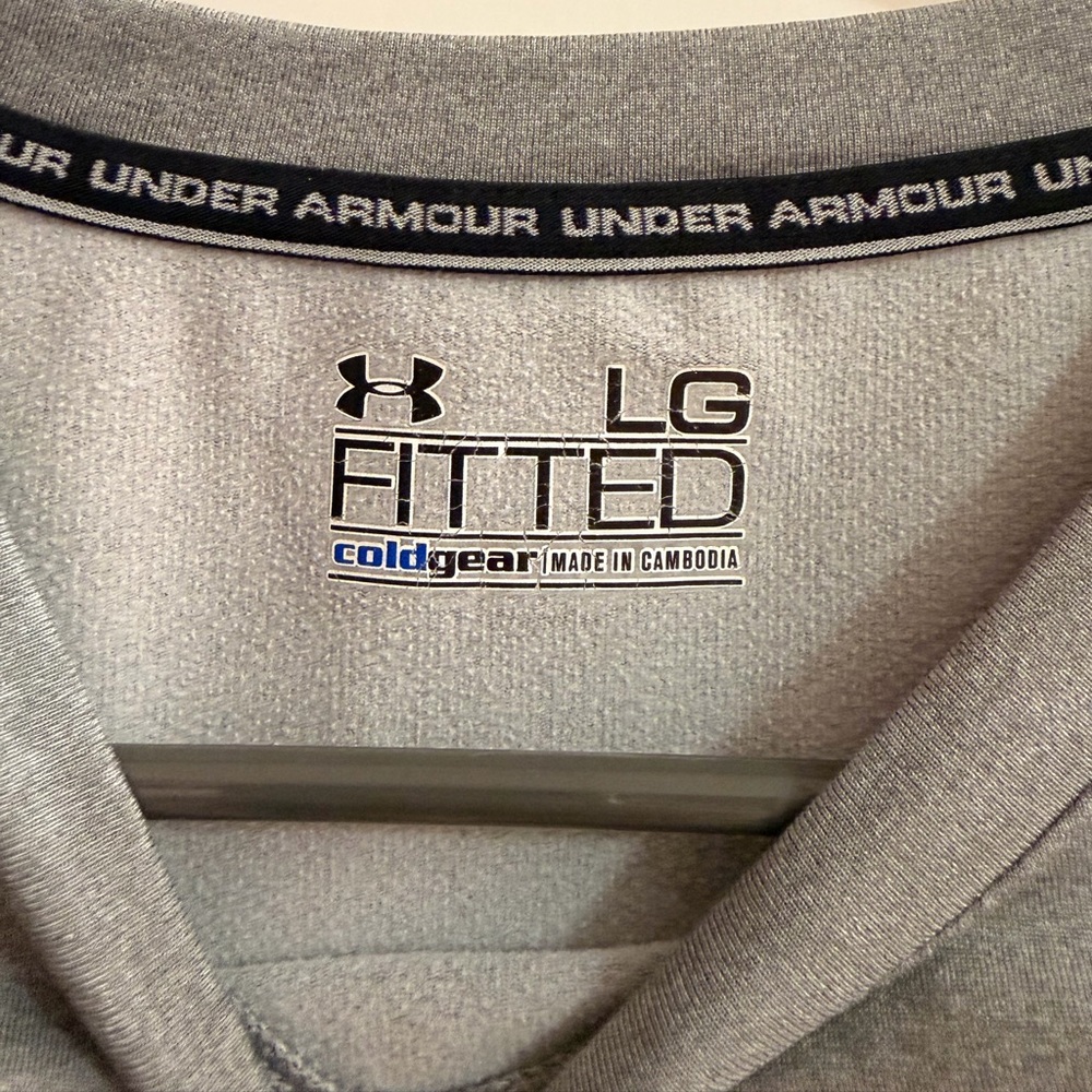 Under Armour fitted cold gear Men's Gray Long Sleeve Shirt - Picture 3 of 6